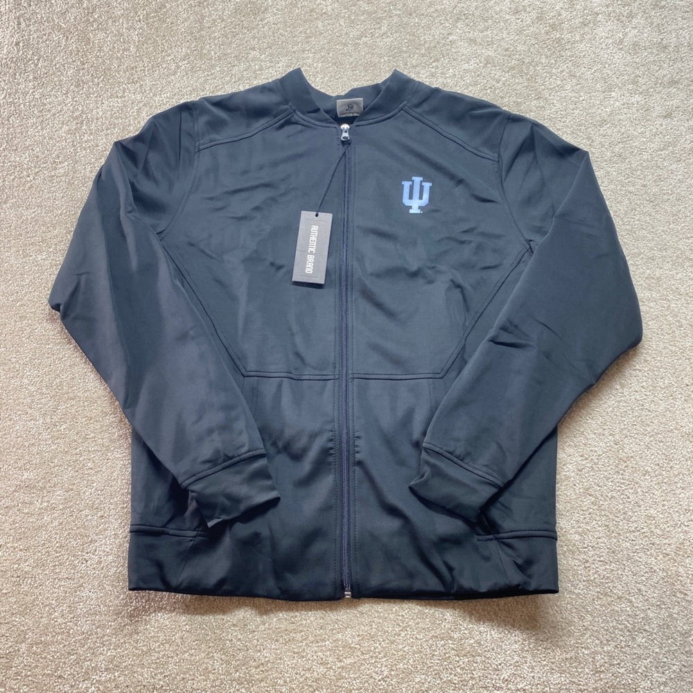 Authentic Brand Jacket Mens Small Black‎ Indiana Hoosiers Track Full Zip NEW